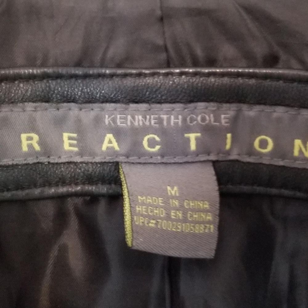 Kenneth Cole Black Leather Jacker Sz M - Picture 3 of 5